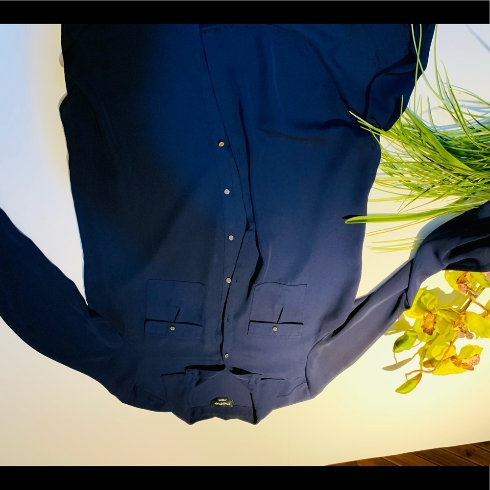 T10- Bebe High Low Navy Shirts Size M